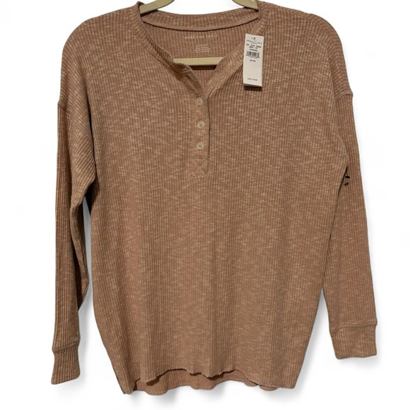 NWT super soft American Eagle rubbed brown loose fitting basic top - Picture 1 of 8